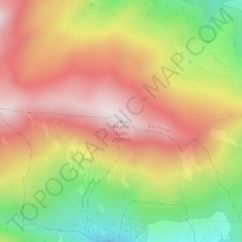 Topografisk kort Monte Lion, højde, terræn