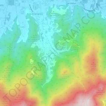 Topografisk kort Vorno, højde, terræn