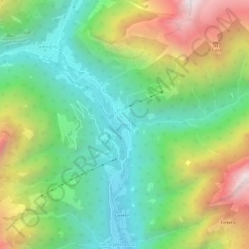 Topografisk kort Frasco, højde, terræn