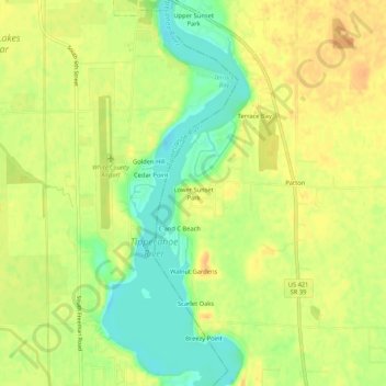 Topografisk kort Lower Sunset Park, højde, terræn