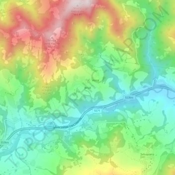 Topografisk kort Brioli, højde, terræn