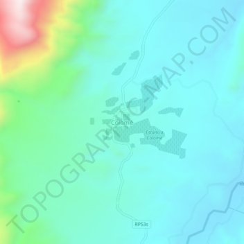 Topografisk kort Colomé, højde, terræn