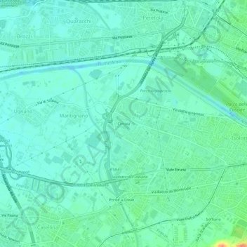 Topografisk kort Cintoia, højde, terræn