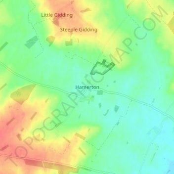 Topografisk kort Hamerton, højde, terræn