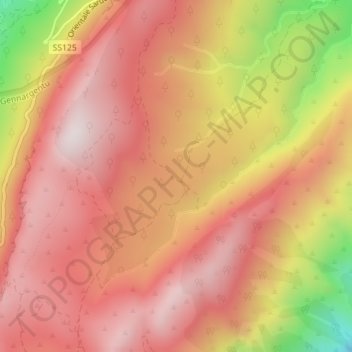 Topografisk kort Ghivine, højde, terræn