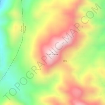 Topografisk kort Buttu Tapesse, højde, terræn