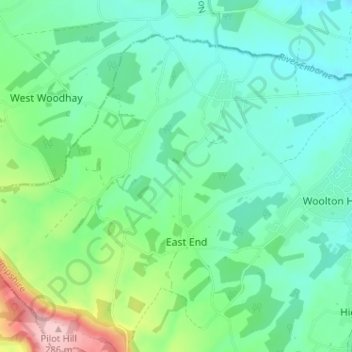 Topografisk kort Heath End, højde, terræn