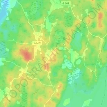 Topografisk kort Röckla, højde, terræn