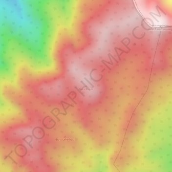 Topografisk kort Bulu Bualo, højde, terræn