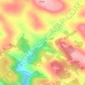 Topografisk kort El Tigre, højde, terræn