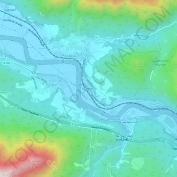 Topografisk kort Gummern, højde, terræn