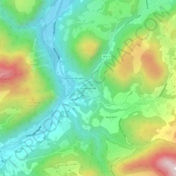 Topografisk kort Koppenleiten, højde, terræn