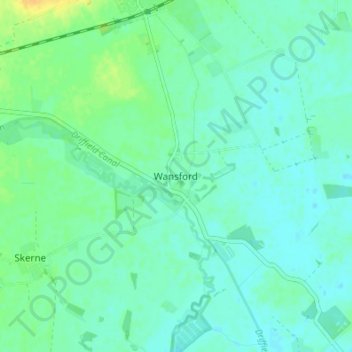 Topografisk kort Wansford, højde, terræn
