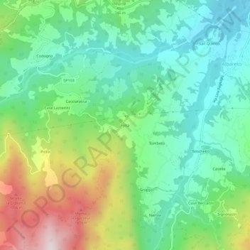 Topografisk kort Folta, højde, terræn