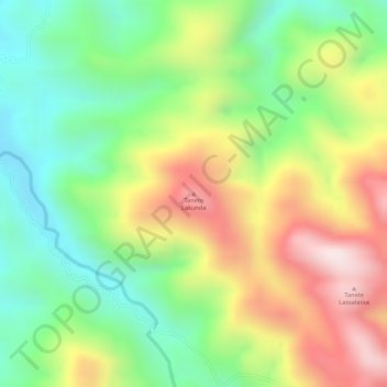 Topografisk kort Tanete Lakunda, højde, terræn