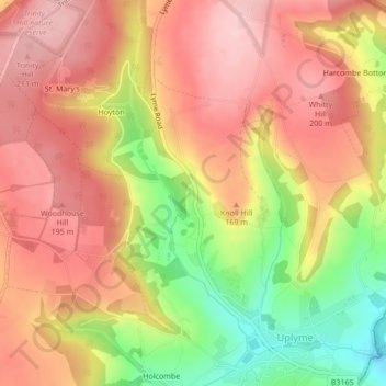 Topografisk kort Yawl, højde, terræn