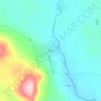 Topografisk kort Ullatti, højde, terræn