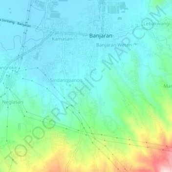 Topografisk kort Ciapus, højde, terræn