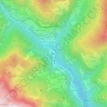 Topografisk kort Digonera, højde, terræn