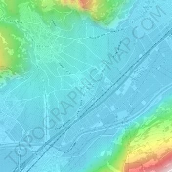 Topografisk kort Saint-Pierre-de-Clages, højde, terræn