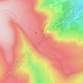 Topografisk kort Holme Moss, højde, terræn