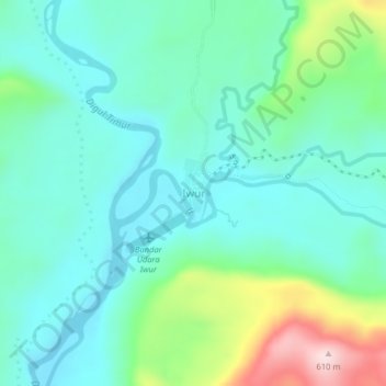 Topografisk kort Iwur, højde, terræn
