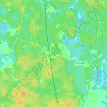 Topografisk kort Saleboda, højde, terræn