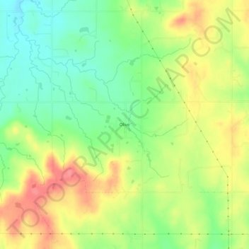 Topografisk kort Olive, højde, terræn