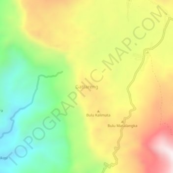 Topografisk kort Gattareng, højde, terræn