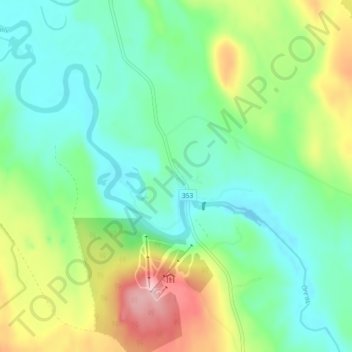 Topografisk kort Agnäs, højde, terræn