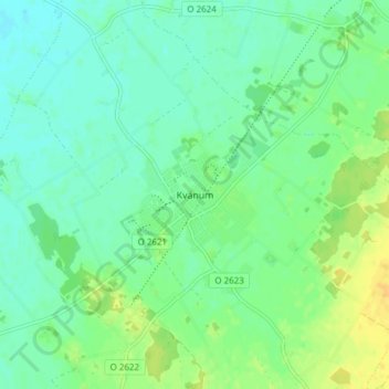 Topografisk kort Kvänum, højde, terræn