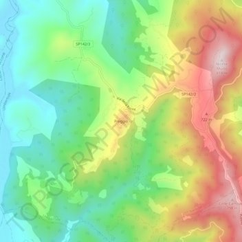 Topografisk kort Preggio, højde, terræn
