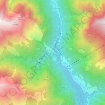 Topografisk kort Corippo, højde, terræn