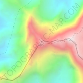 Topografisk kort Aqabat Tībat, højde, terræn