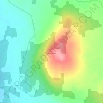 Topografisk kort Dyvelberget, højde, terræn
