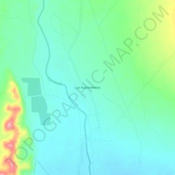 Topografisk kort Los Nacimientos, højde, terræn