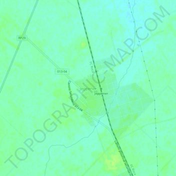 Topografisk kort Jeppener, højde, terræn