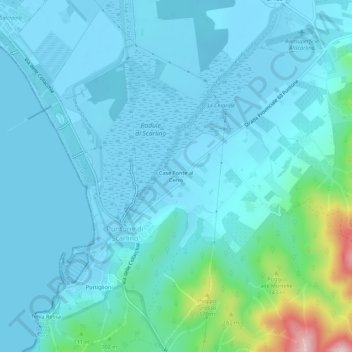 Topografisk kort Case Fonte al Cerro, højde, terræn