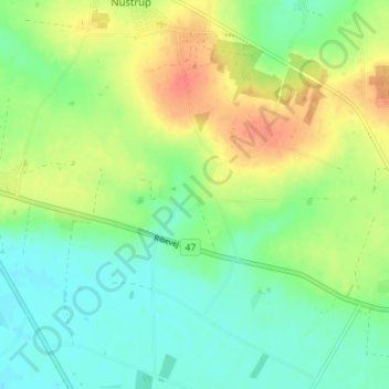 Topografisk kort Kolsnap, højde, terræn