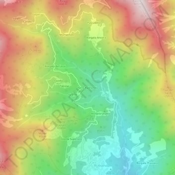 Topografisk kort Ferro-Raimondo, højde, terræn
