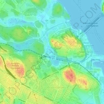 Topografisk kort Kosterhavet, højde, terræn