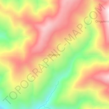 Topografisk kort Wiapore, højde, terræn