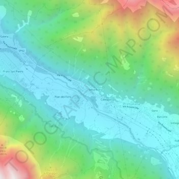 Topografisk kort Cortabbio, højde, terræn