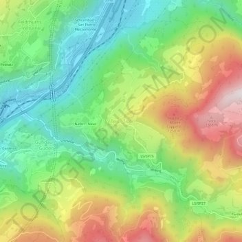 Topografisk kort Tiso, højde, terræn