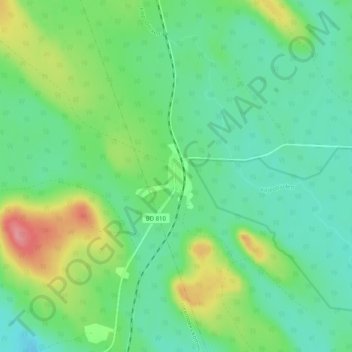 Topografisk kort Polcirkeln, højde, terræn