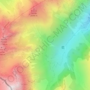 Topografisk kort Gias di Stau, højde, terræn