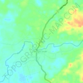 Topografisk kort Silaut, højde, terræn