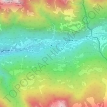 Topografisk kort Canete, højde, terræn