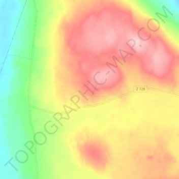 Topografisk kort Fugelsta, højde, terræn