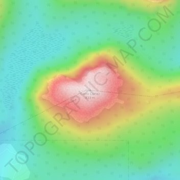 Topografisk kort Cerro Cortez, højde, terræn